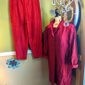 Silkland  💯 silk 3 Piece pants suit